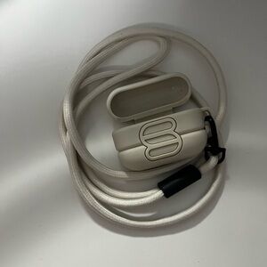 TNA White Earbud Case with Lanyard